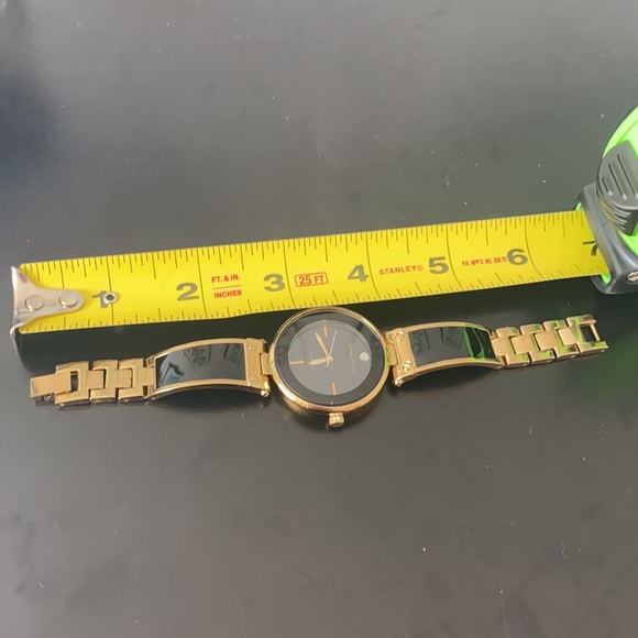 Anne Klein Women's Black and Gold Diamond Dial Bangle Watch - Picture 9 of 9